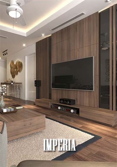  Trang trí nội thất đồ gỗ óc chó cao cấp tại chung cư Imperia Garden 