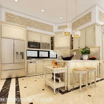  Tủ bếp tân cổ điển mẫu 01