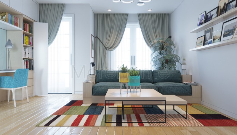 Thiết kế phòng khách với nội thất gỗ hiện đạiđộc đáo mang lại thẩm mỹ và tràn đầy hứng khởi cho không gian sống