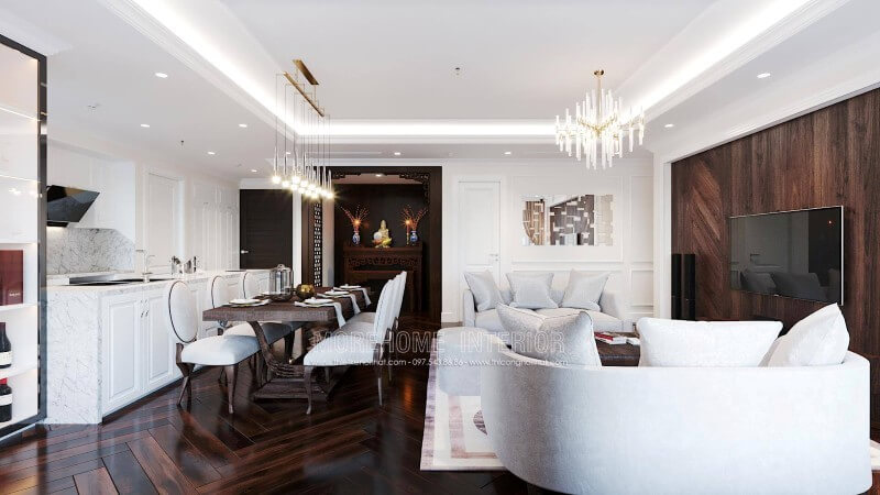 ấn tượng với mẫu bàn ghế ăn tân cổ điển Mẫu nội thất chung cư đẹp